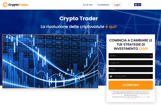 La home page di Crypto Trader