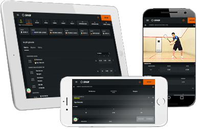 I mercati scommesse sullo squash di SNAI su diversi dispositivi mobile.