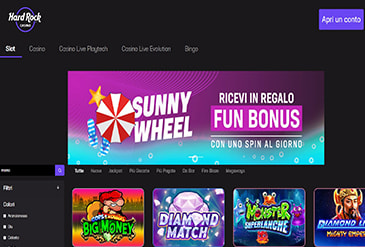 Homepage di Hard Rock Casino