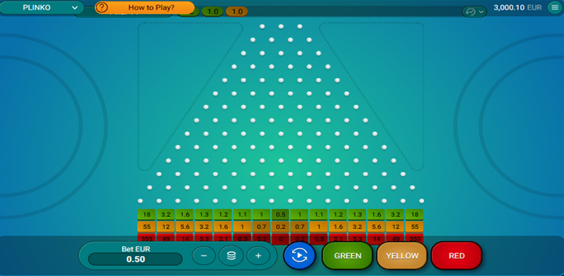 Una schermata del Plinko di Spribe