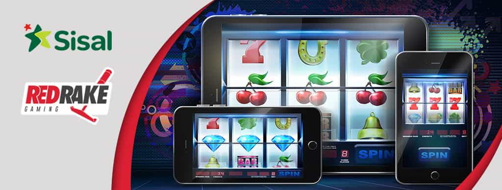 Slot machine online con logo di Sisal e logo di Red Rake.