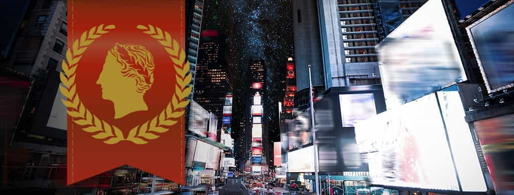 Immagine di Times Square, logo Caesars Entertainment