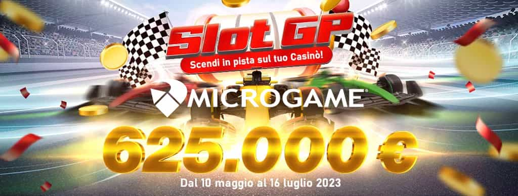 Immagine di Slot GP e logo Microgame