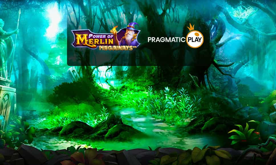 Immagine della slot Power of Merlin Megaways, logo Pragmetic Play