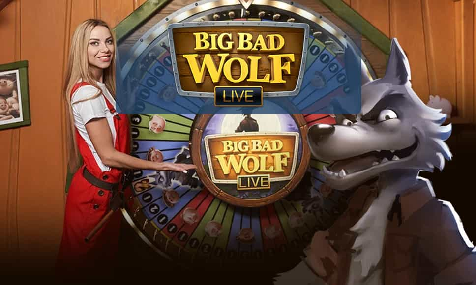 Immagine Big Bad Wolf live e logo Playtech