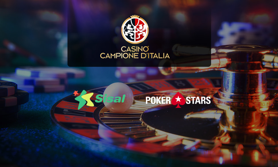 Immagine roulette con logo Casinò di Campione, Sisal e PokerStars