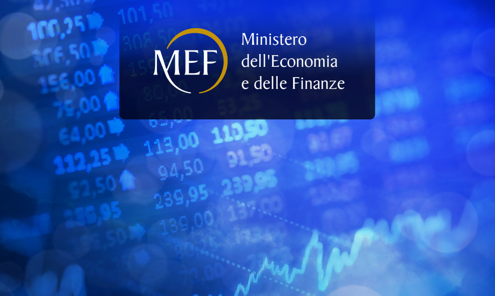 Logo MEF con numeri di bilancio