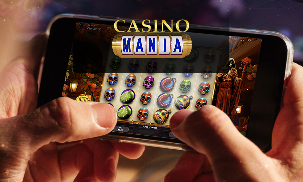 Schermata smartphone con la slot Dia De Los Muertos 2 e logo CasinoMania